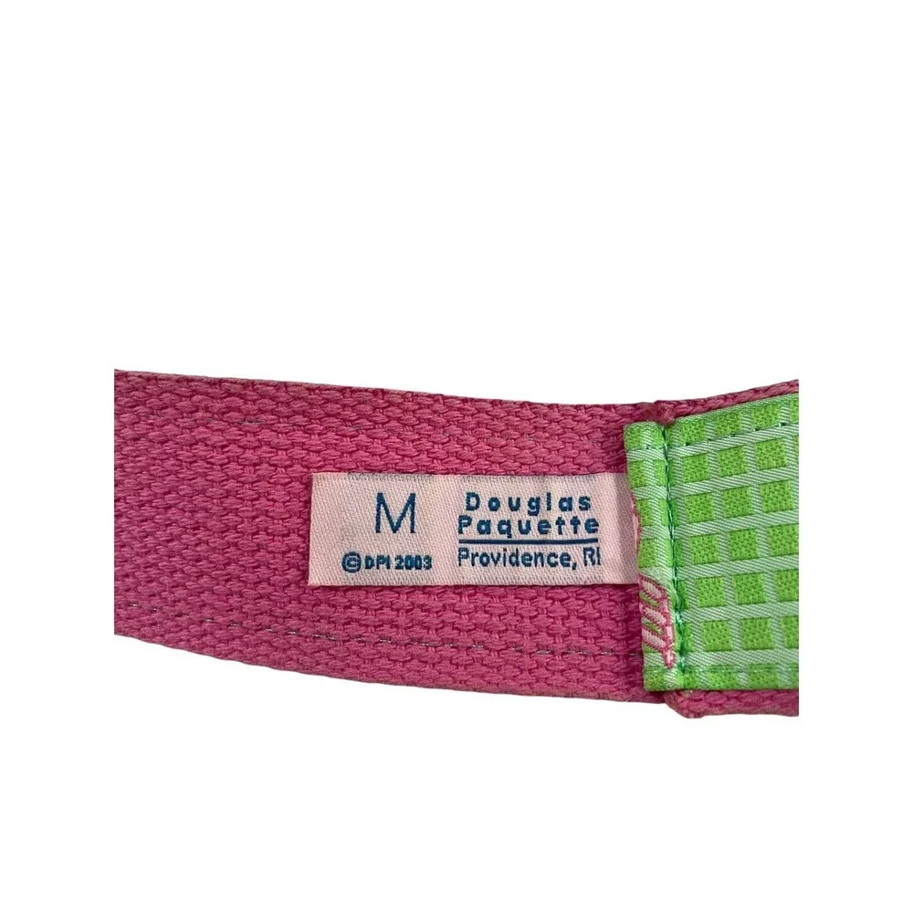 Douglas Paquette Crab D Ring Belt M Green Pink Preppy Coastal Nautical